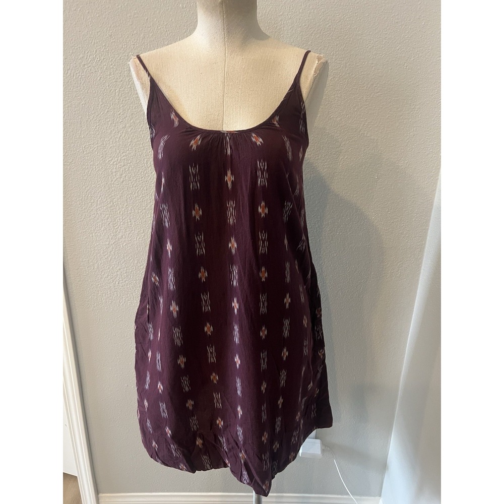 Madewell 1937 Women's XXS Burgundy Ikat Print 100% Cotton Cami Tank Top